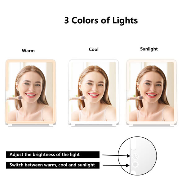 Wamoon Rechargable Makeup Mirror with Lights Portable Travel Vanity Mirror