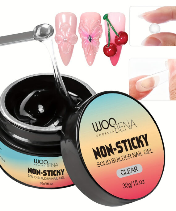 Solid Builder Nail Gel - 30g Large Capacity 3D Nail Gels Sculpting Gel for Art Non-Sticky Hand Carving Glue Extension with Sequins Chrome Powder DIY Salon Home